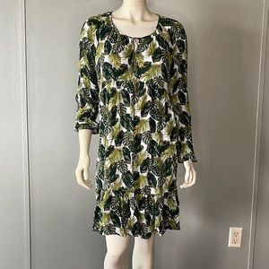 Time and Tru, leaf print flowy dress.